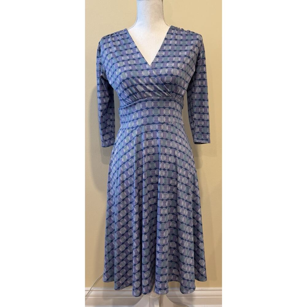 Karina Dresses Megan Dress Blue Purple and Gray Dress